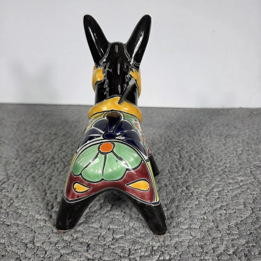 Talavera Donkey Mexican Art Pottery Hand Painted Garden/Home Decor